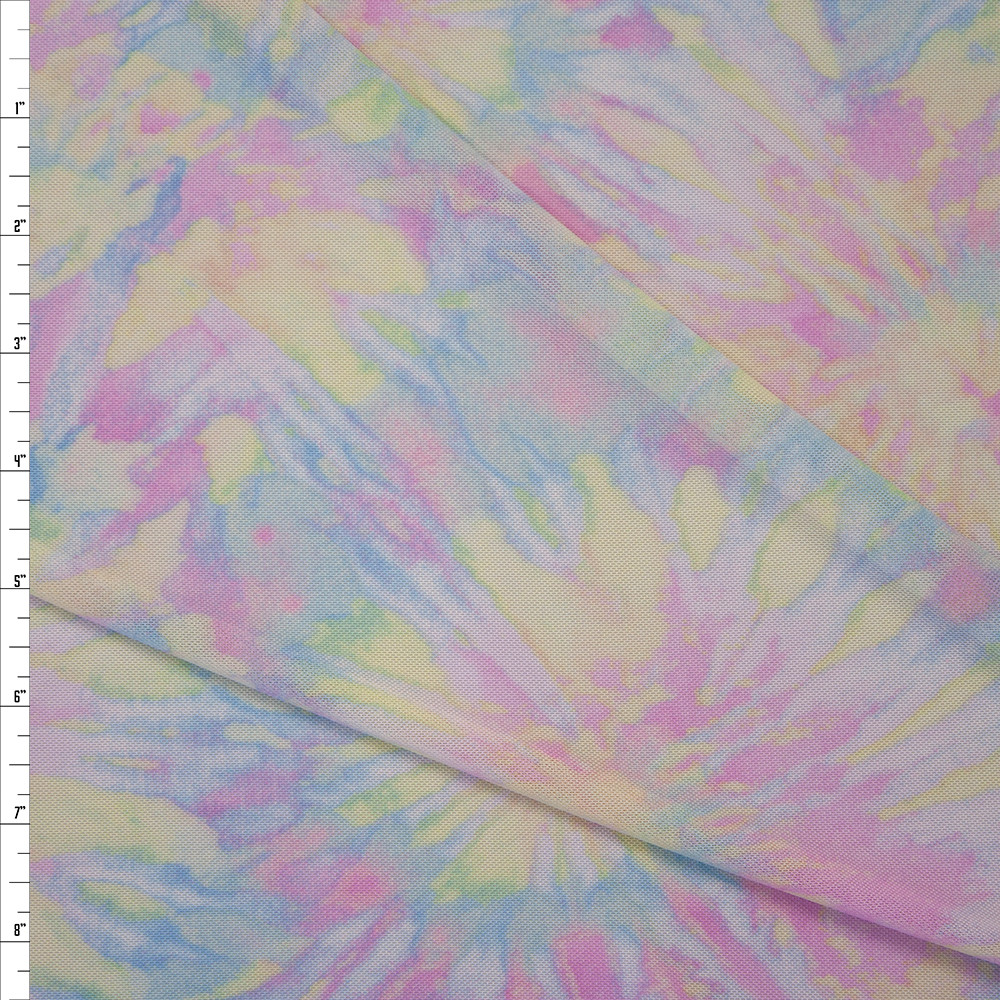 Cali Fabrics Light Pink, Yellow, and Blue Pinwheel Tie Dye Power Mesh ...