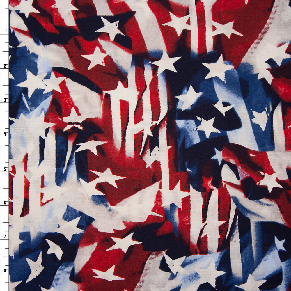 Cali Fabrics Patriotic Flag Print 49024 Quilter's Cotton Fabric by the Yard