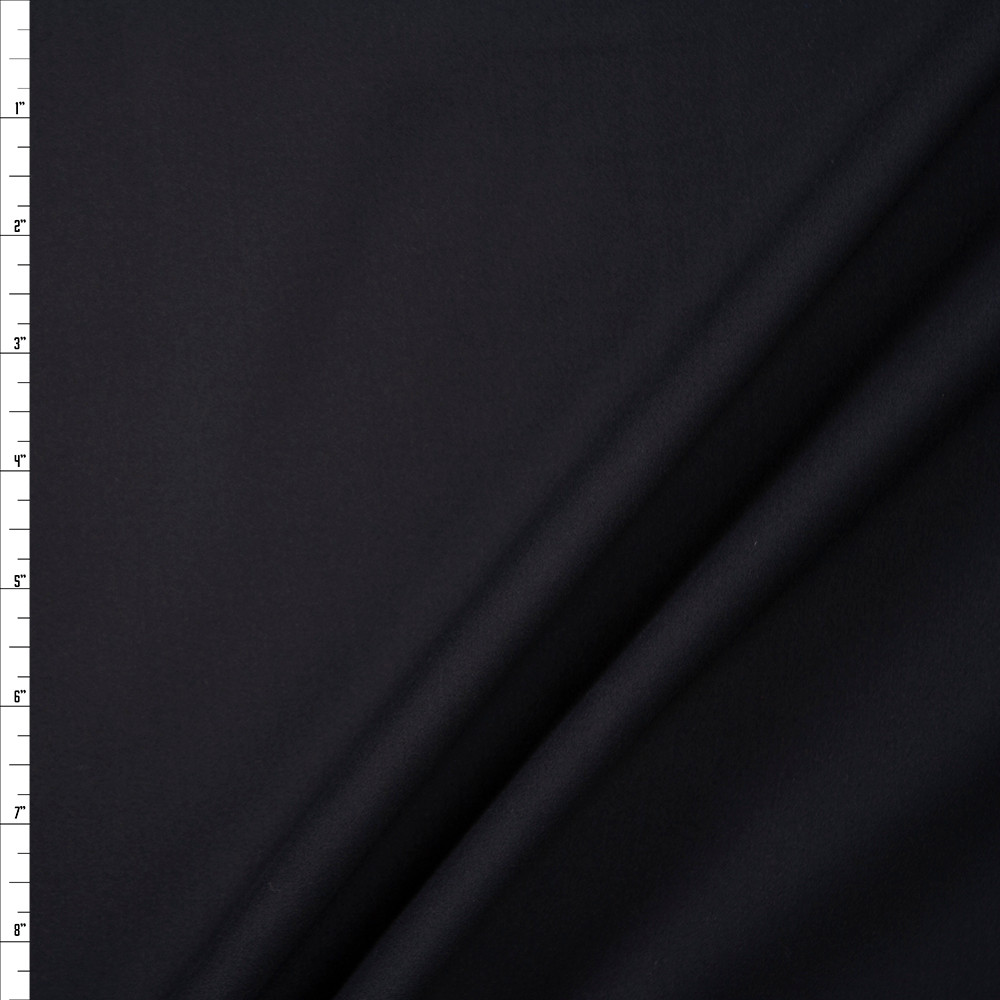 Cali Fabrics Black Midweight Brushed Athletic Knit Fabric by the Yard
