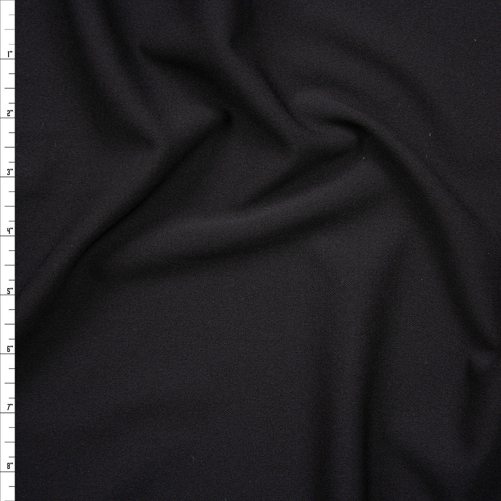 Cali Fabrics Black Crepe Knit Fabric by the Yard