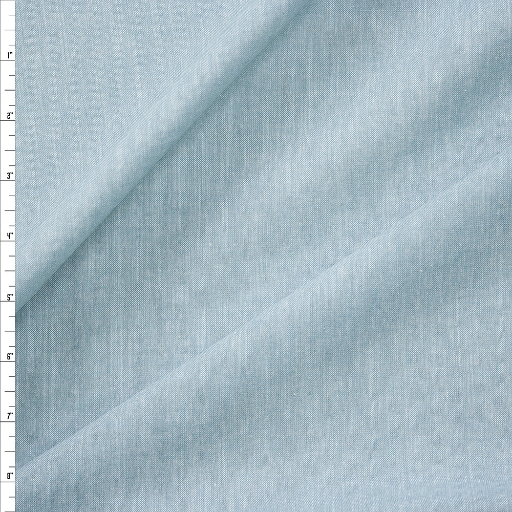 Printed Cotton Chambray - Light Blue - Gala Fabrics