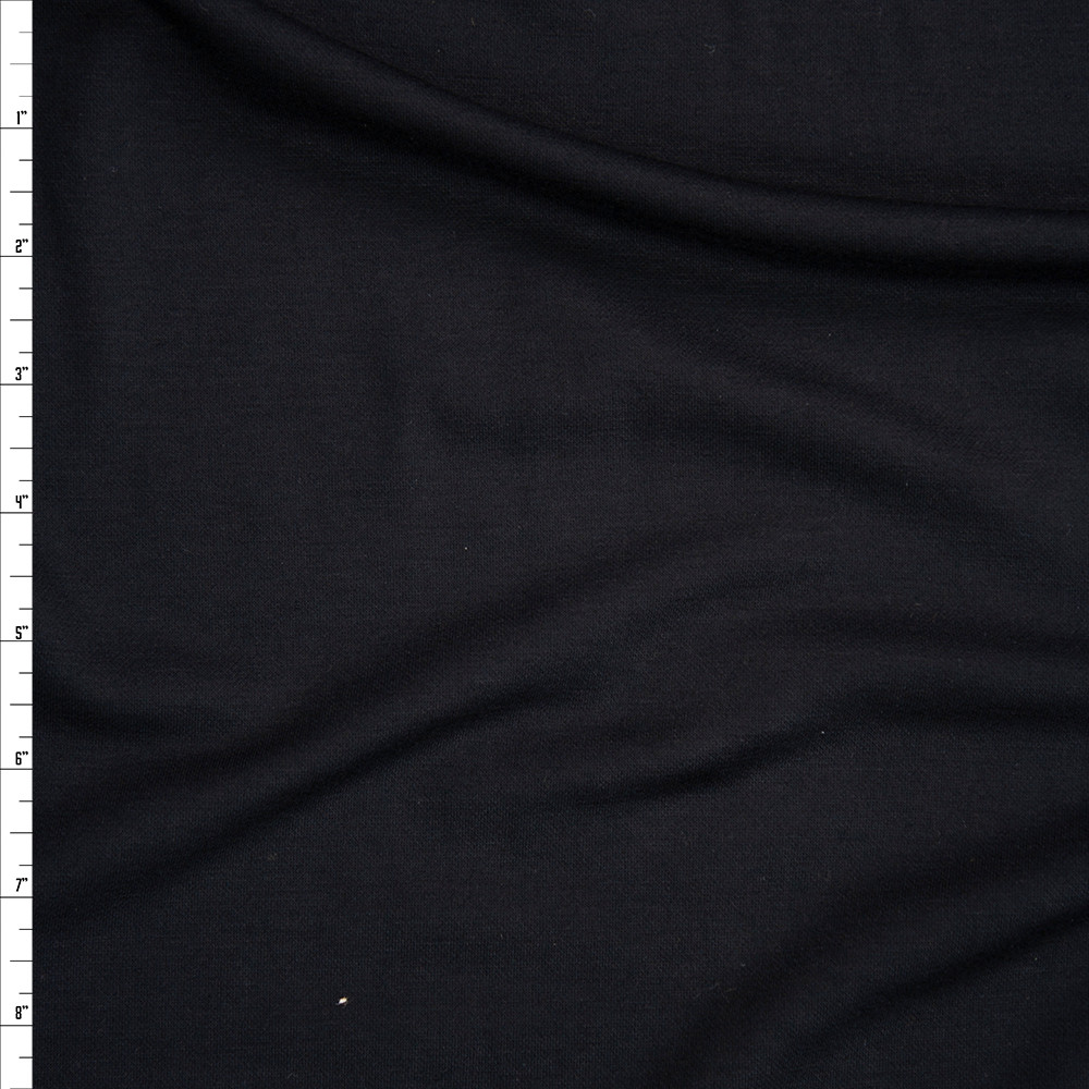 Cali Fabrics Black Lightweight Stretch Sweatshirt Fleece Fabric by the Yard
