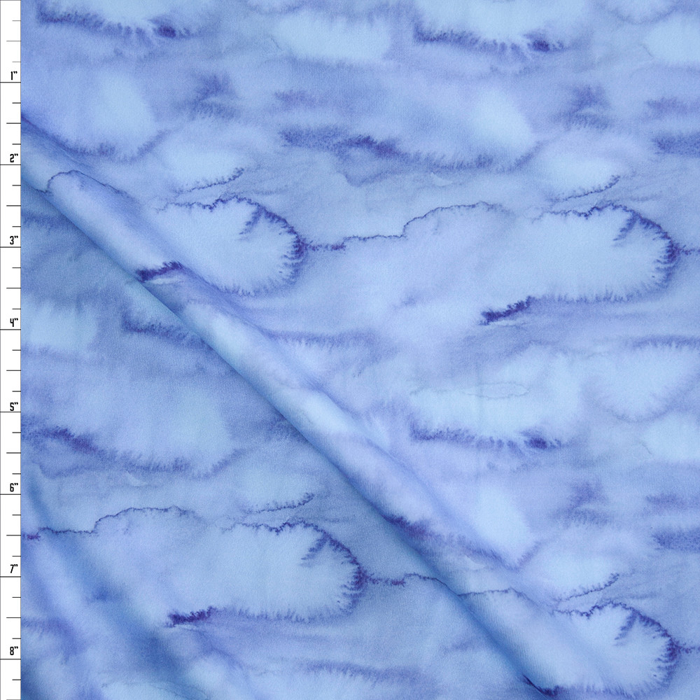 Cali Fabrics Light Blue Watermark Designer Double Brushed Poly from ...