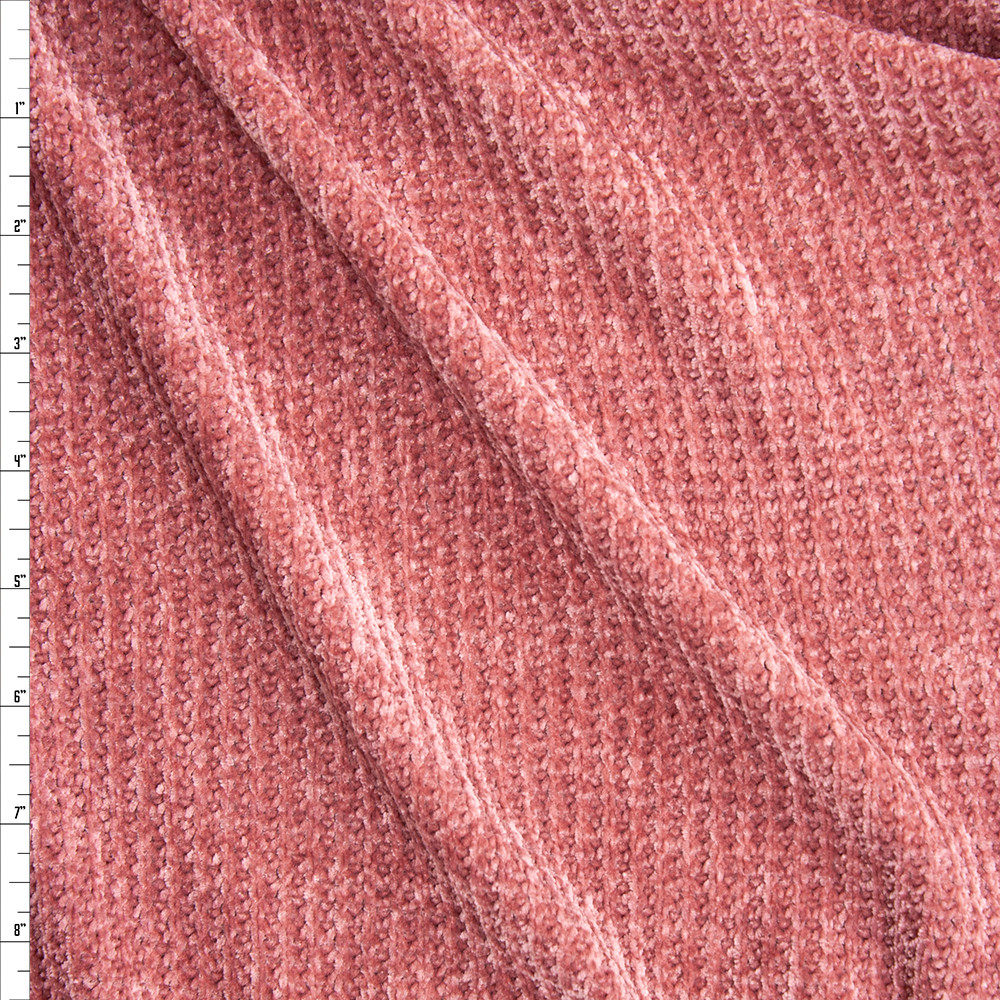 Chunky Cotton Sweater Knit Fabric Old Rose - per Meter