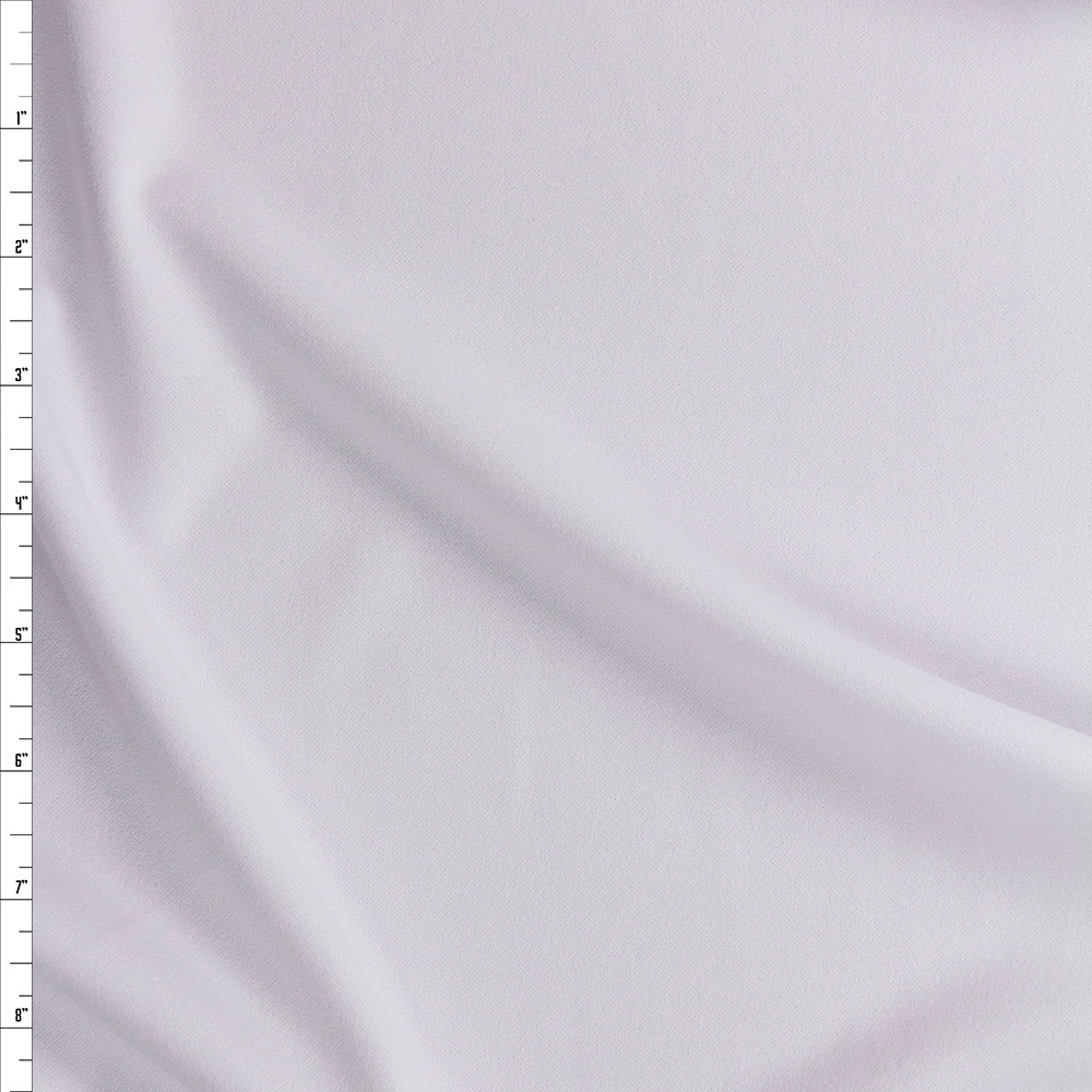 Cali Fabrics White Stretch Crepe Knit Fabric by the Yard