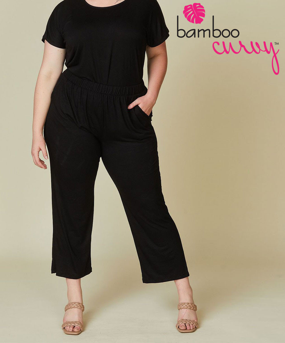 Bamboo Swift Curve-Hem Tee - Black