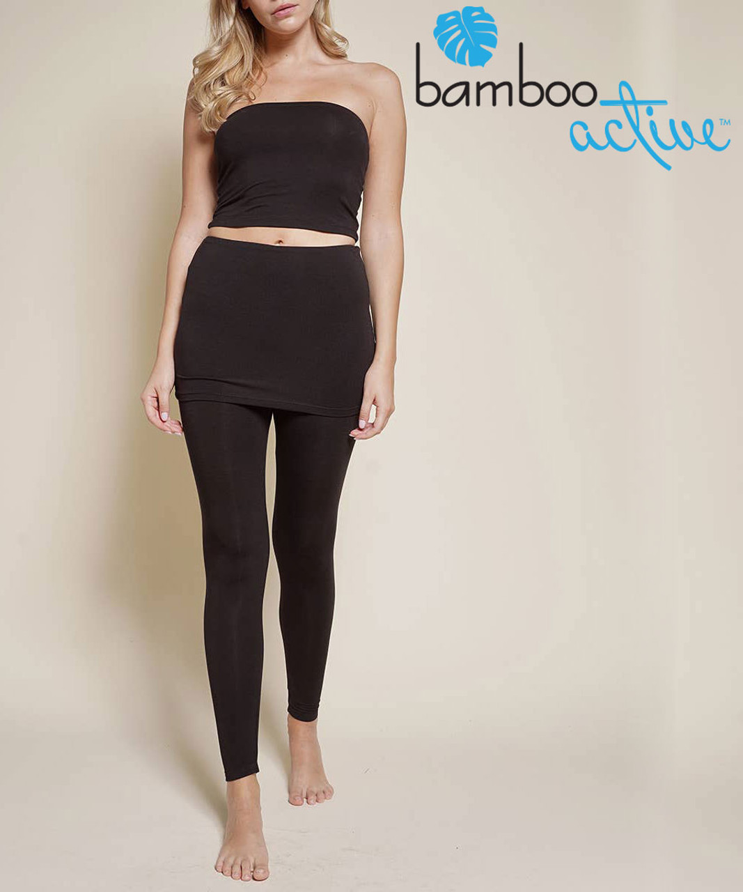 【Raucohouse】leggings layered banding skirt Bamboo Active Skirt Leggings | by Bamboutique