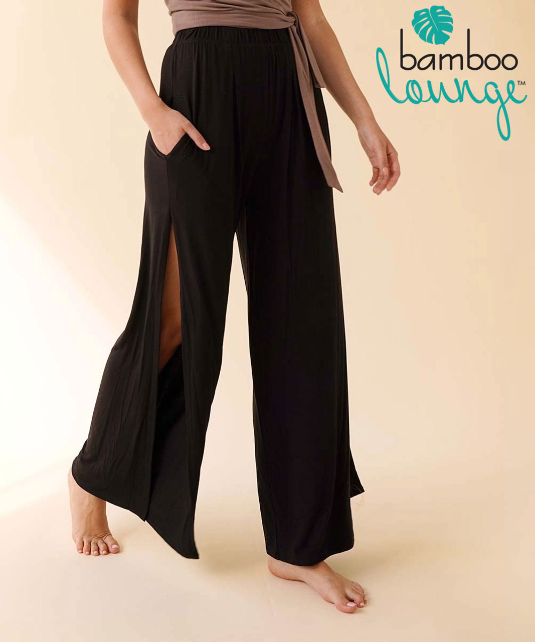 Bamboo Lounge Side Slit Palazzo Pants | by Bamboutique