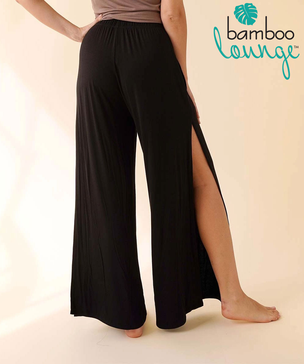 Bamboo Lounge Side Slit Palazzo Pants | by Bamboutique