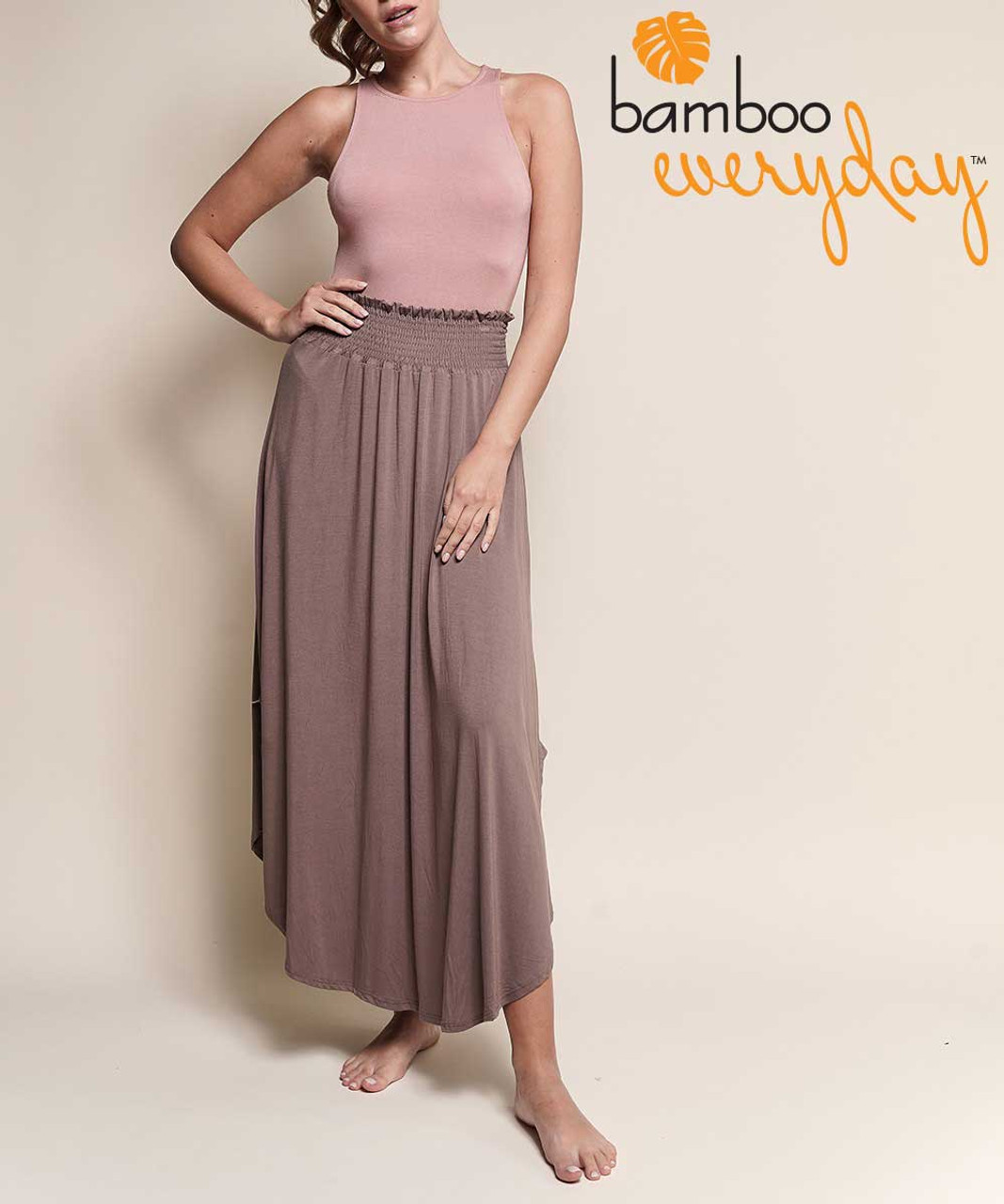 Bamboo Everyday Curved Hem Maxi Skirt