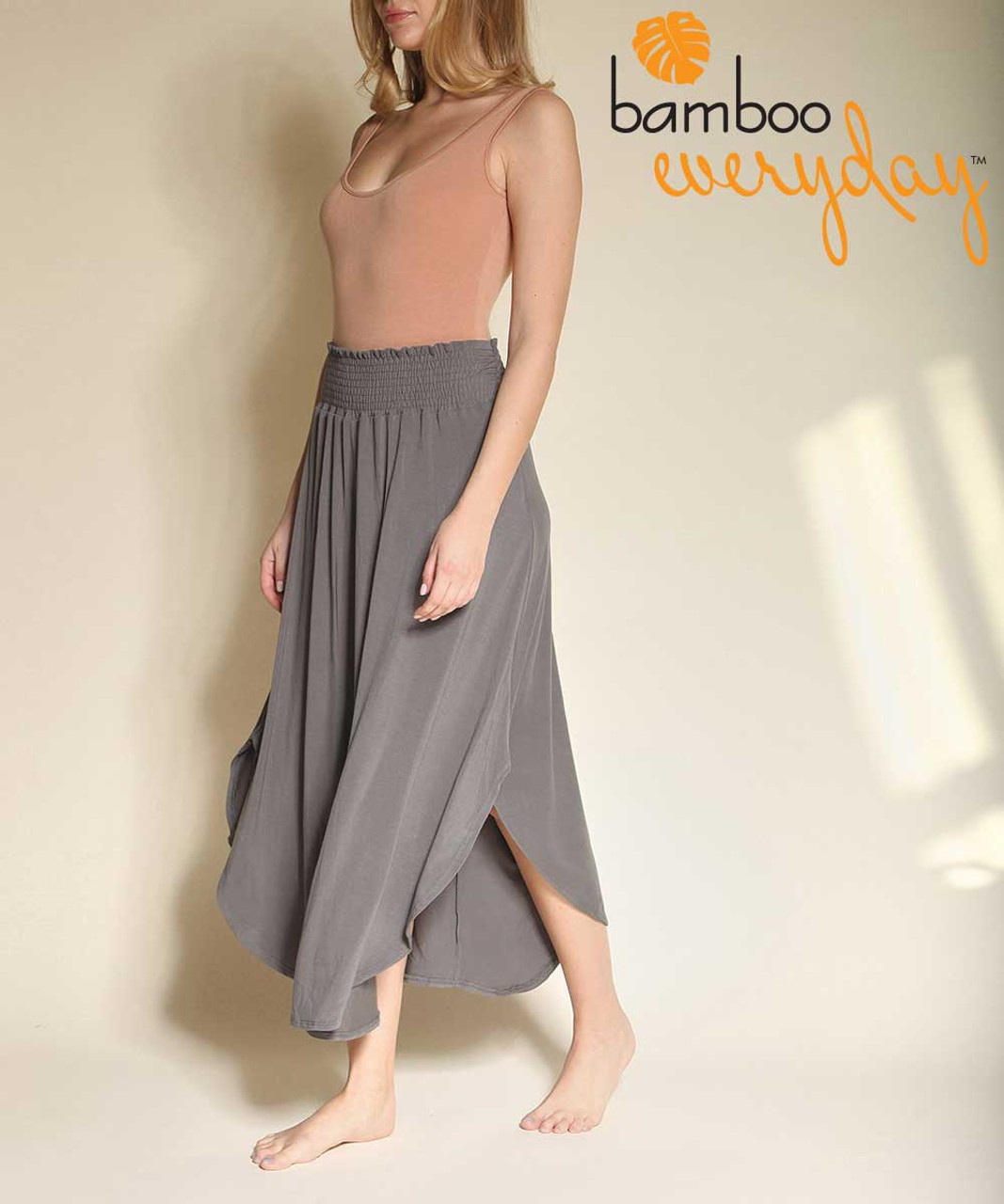 Bamboo Everyday Curved Hem Maxi Skirt | by Bamboutique