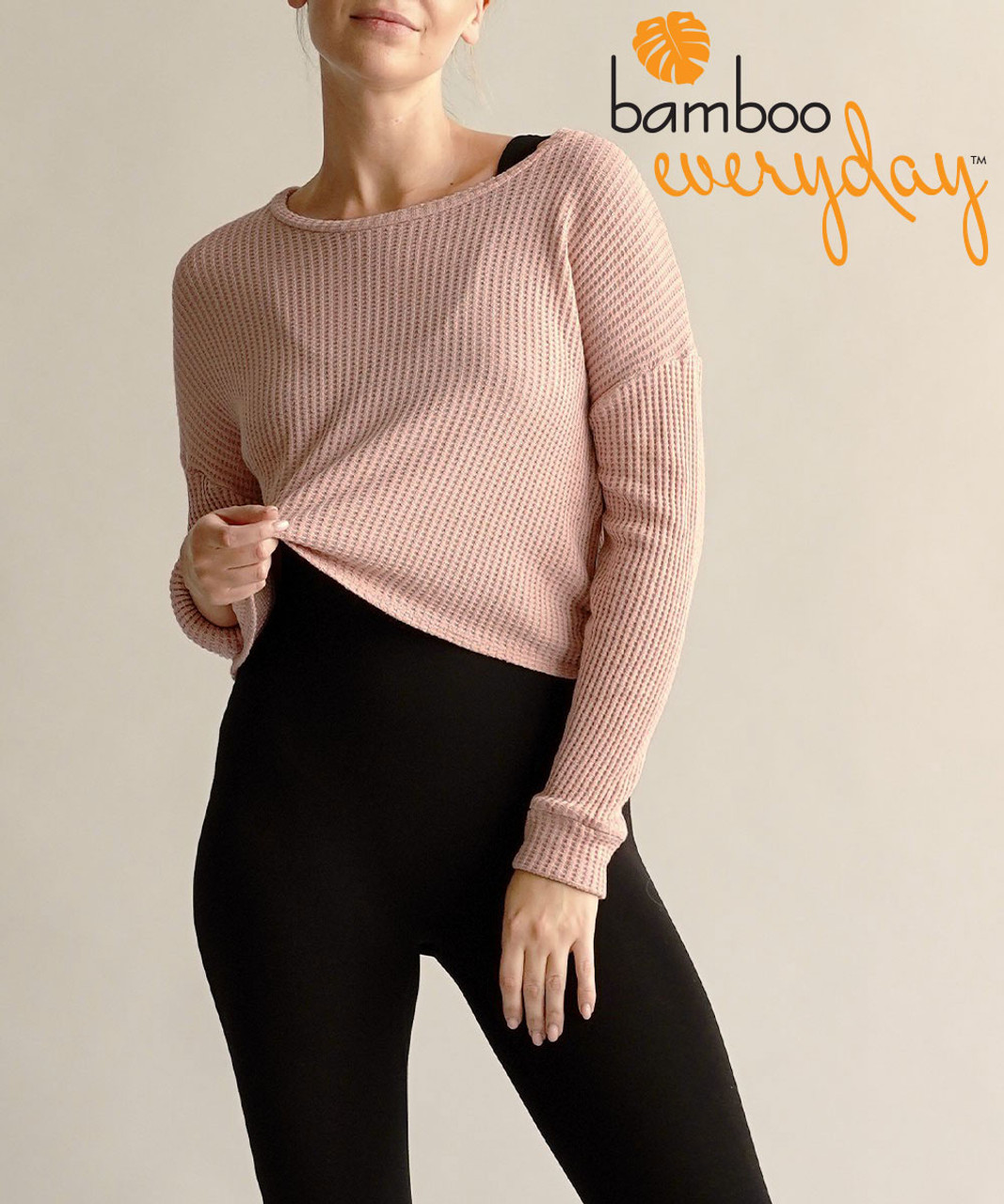 Bamboo Everyday Waffle Knit Loose Crop Top