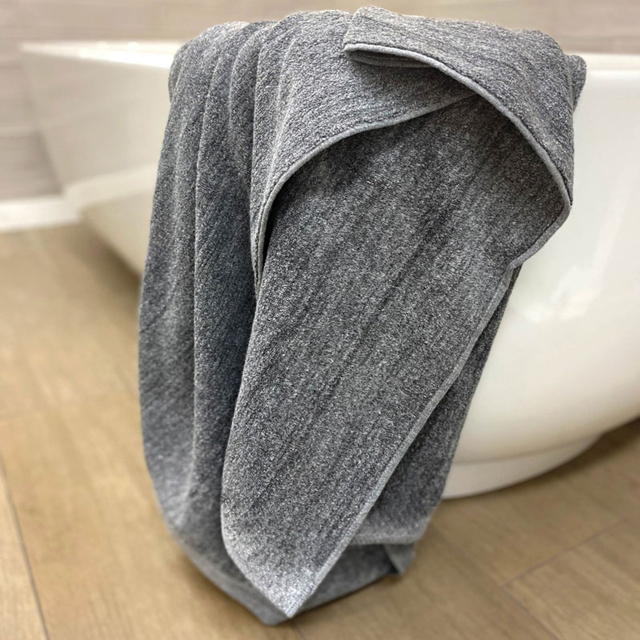 3pc Melange Viscose From Bamboo Cotton Bath Towels Charcoal