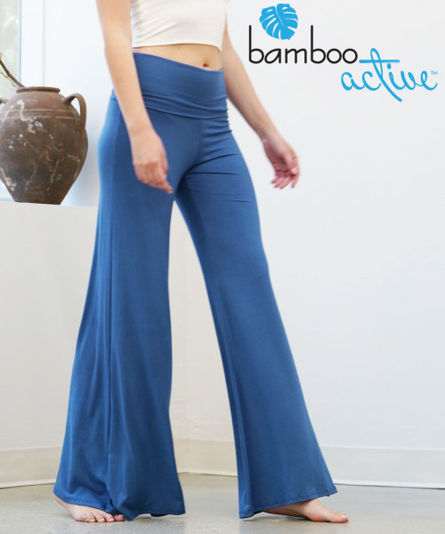 Bamboo Classic Palazzo Pants in True Blue