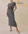 Bamboo Everyday Side Slit Palm Pleat Dress in Dolphin Grey