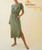 Bamboo Everyday Side Slit Palm Pleat Dress in Olive You