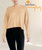 Bamboo Everyday Waffle Knit Loose Long Sleeve Crop Top in Buttercup