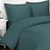 Original Bliss Signature Classic 100% Bamboo Duvet Cover and Sham Set. 400 thread count and durable twill weave. Available in 4 sizes and 14 colors. Button closure duvet cover and back split pillow shams. Color shown in peacock. 
