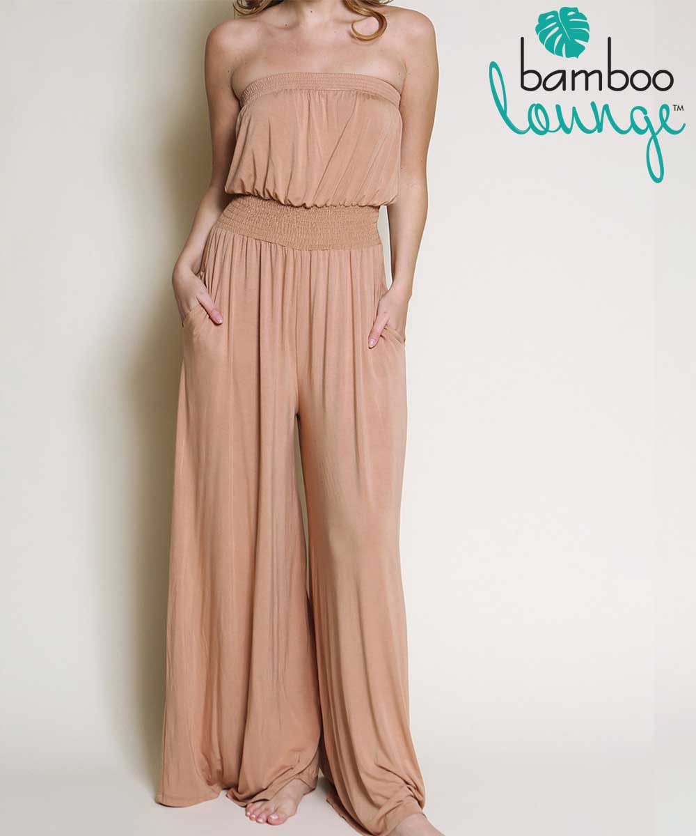Bamboo Lounge Strapless Summer Romper Cinnamon Sugar One size Fits Most/Medium