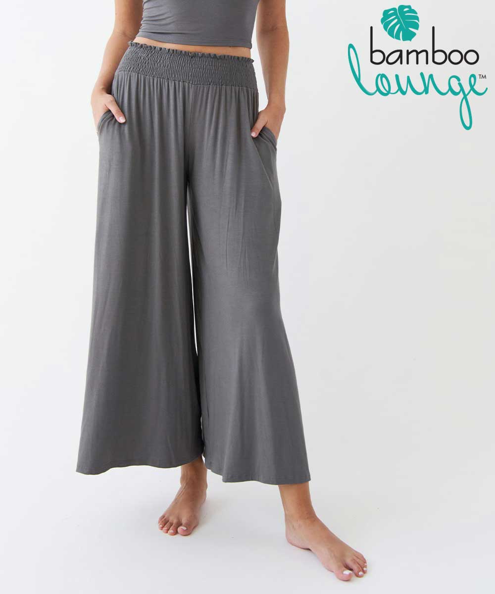 Bamboo Lounge Side Slit Cropped Palazzo Pants