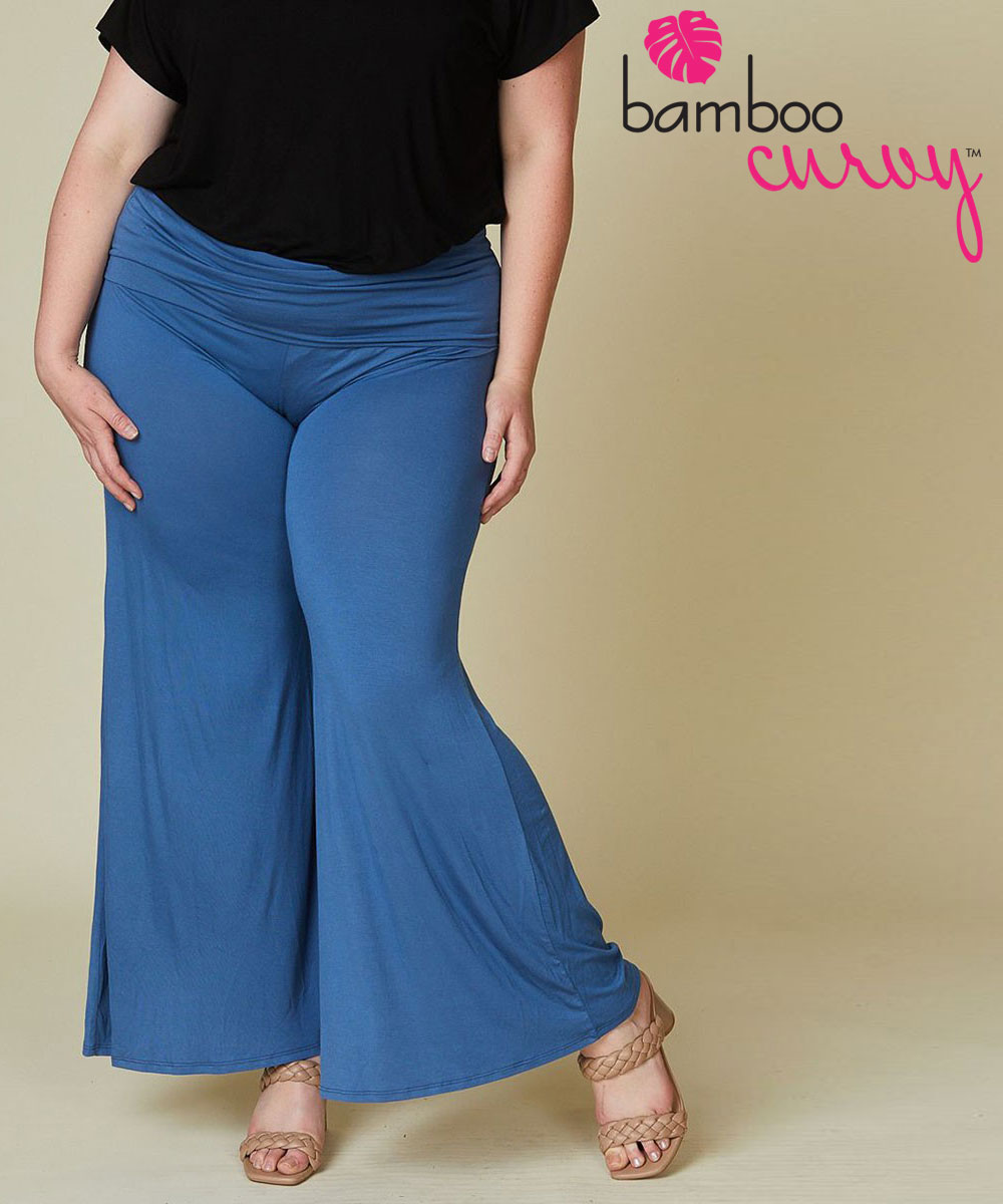 ★2022SS新作★GROVE★BLISS PANTS Bamboo-Curvy-Palazzo-Pants-