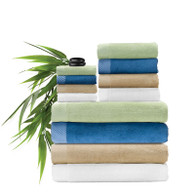 Bliss Villa Bamboo Eco-Luxe Bath Towels, Hand Towels, and Washcloths - Honeydew, Caribbean Blue, Champagne Beige, White