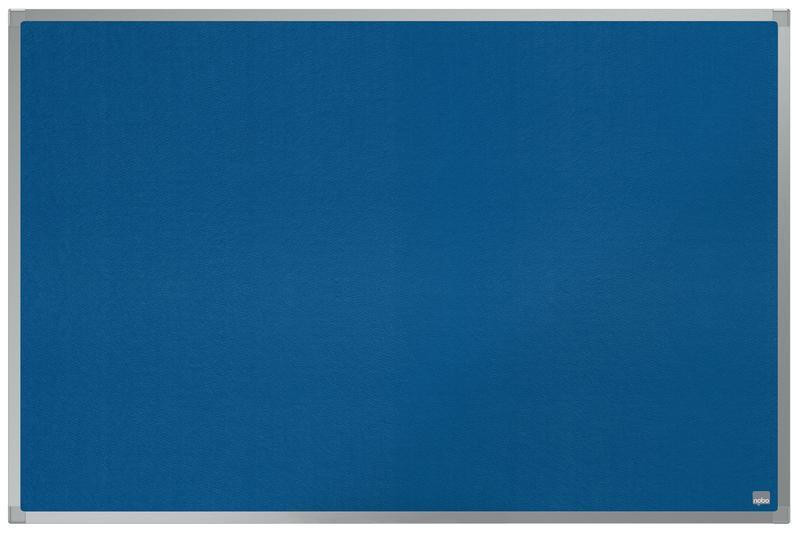 CW Office ValueX Noticeboard Felt 900x600mm Blue, blue felt noticeboard with silver frame for office or classroom use.
