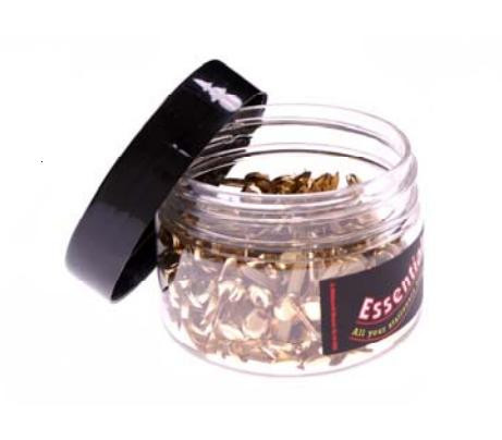CW Office ValueX Paper Fasteners 25mm PK200, transparent jar filled with metal paper fasteners with black lid.