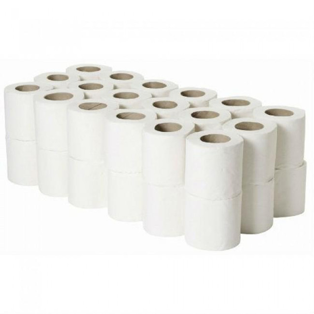 CW Office ValueX Toilet Rolls PK36, pack of 36 white toilet paper rolls arranged in a group.