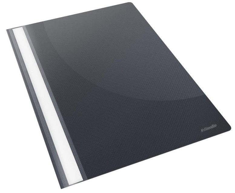 CW Office Vivida Report File A4 BKPK25, black A4-sized report file with a textured surface and elastic closure.