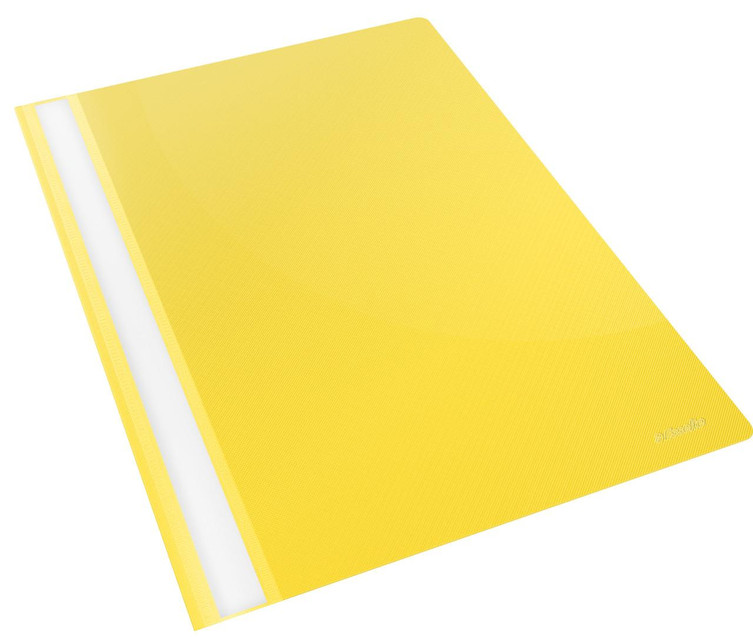 CW Office Vivida Report File A4 Yellow Pack of 25, a bright yellow report file with a textured surface designed for organizing documents in an office or school setting.
