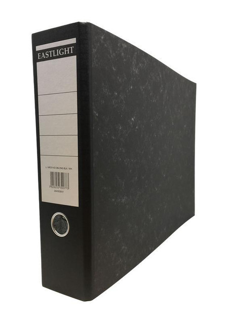 CW Office ValueX LAF A3 BK PK2, black A3 lever arch file with label and ring mechanism for organization.