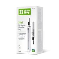 ColorWay 3-in-1 Headphone Cleaning Pen, a white and black portable cleaning pen with multiple tool tips for headphones cleaning, displayed in packaging