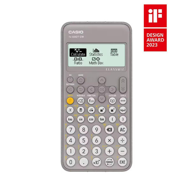 CW Office Casio FX-83GTCW+ Scientific Calculator Grey, grey scientific calculator with LCD display and multiple function keys, award-winning design 2023.