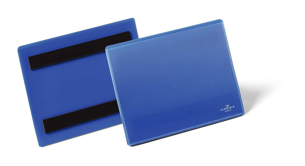 CW Office Durable Magnetic Pocket A6 Blue, blue magnetic pocket for organizing documents with a sleek durable design.