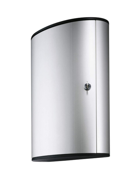 CW Office Durable Key Safe Box 72, a sleek metallic safe box with a vertical orientation and a key lock on the front.