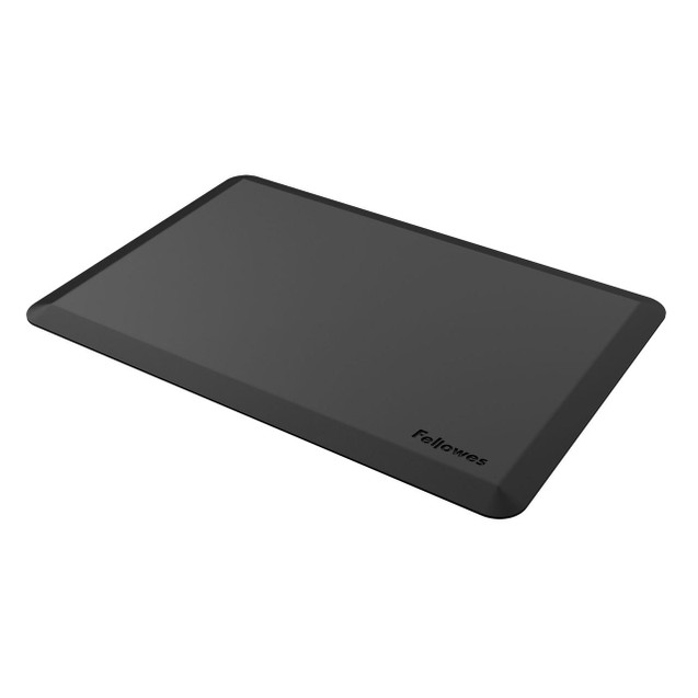 CW Office Sit-Stand Floor Mat, black ergonomic floor mat for standing desks.