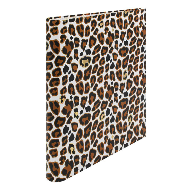 CW Office Pukka Pad Wild Roll Bound Ring Binder Leopard, a stylish leopard print ring binder preloaded with Wild A4 5 Part Divider for organized note-taking and document storage.