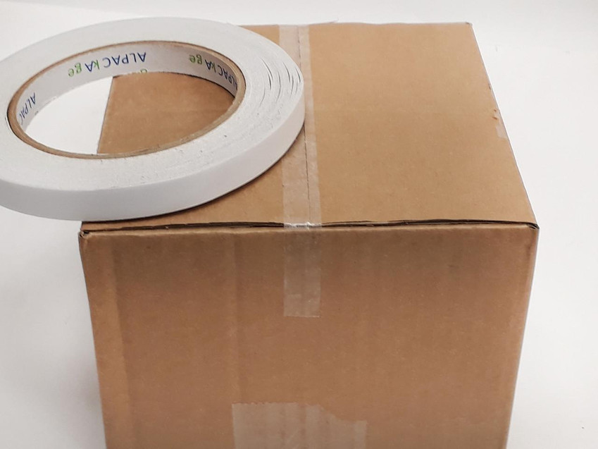 CW Office Pk 6 Double sided Tape 50mm 33m 80mu TDP503380, adhesive tape roll on a cardboard box.