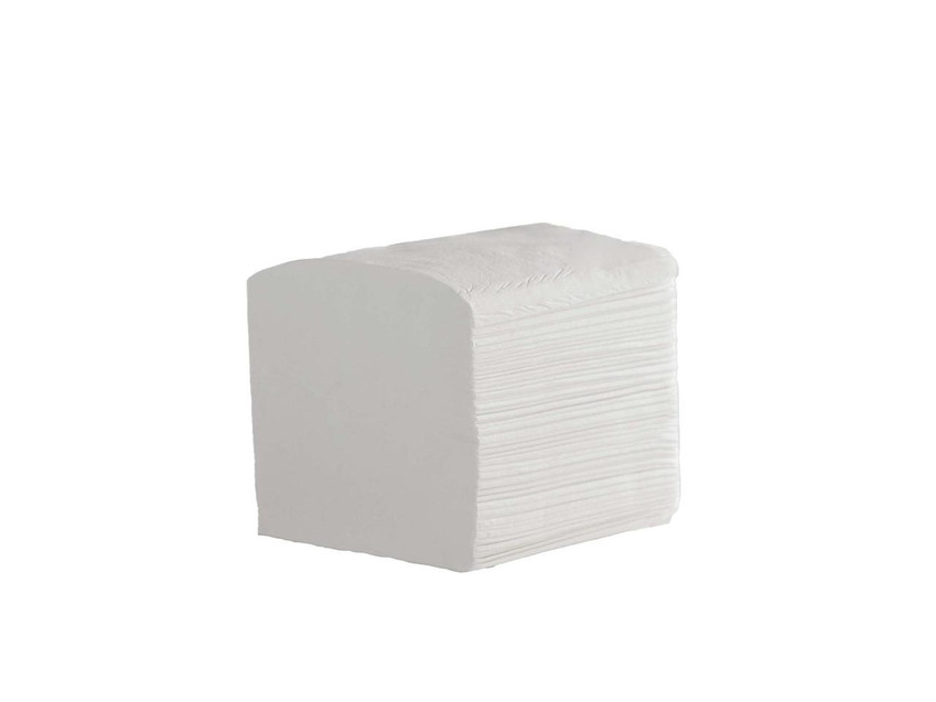 CW Office 2 ply white pure bulk pack toilet tissue - 36 x 250 sheets (9000), image of a stack of white toilet tissue sheets in bulk packaging.