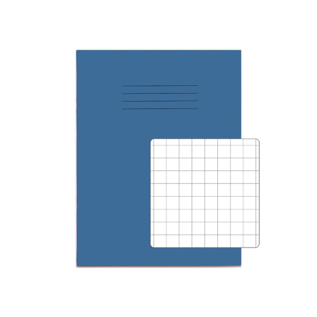 CW Office RHINO 9 x 7 Exercise Book 80 Page Light Blue S10, a blue exercise book with 80 pages and a grid notebook included, designed for writing and note-taking.