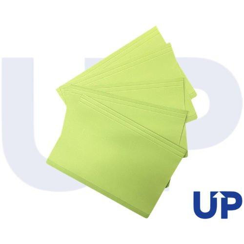 CW Office UP Square Cut Folder Pack of 100 - Green, set of 100 square cut office folders in green color arranged in a fanned-out display.