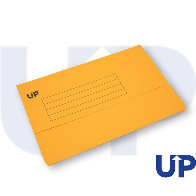 CW Office UP Half Flap Document Wallet Pack of 50 - Yellow, yellow half flap document wallet for office use.