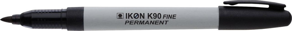 CW Office UP Permanent Marker Fine Black 0.8mm, a silver and black permanent marker pen with fine tip for precise writing and marking.