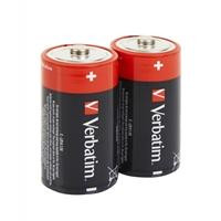 Various Verbatim 49922 C Battery Alkaline 2 Pack, two cylindrical batteries with black body and red top