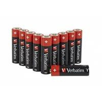 Various Verbatim AA Battery Alkaline 10 Pack, image of ten batteries with red and black packaging.