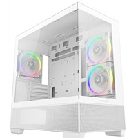 DeepCool CG380 3F Micro-ATX Gaming Case White Panoramic Tempered Glass Side Panel, Mesh Airflow Front, 3 Pre-Installed ARGB Fans