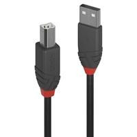 Various Lindy 36675 5m USB-A (M) to USB-B (M) 2.0 Cable, black USB cable for reliable data transfer at 480Mbps with durable design.