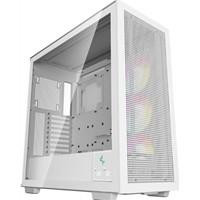 Various DeepCool Morpheus Case, gaming white full tower PC case with tempered glass side window panel, 4 USB 3.0 ports, 1 USB Type-C port, and a 420mm ARGB side fan.