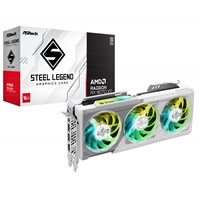 ASRock AMD Radeon RX 9070 XT Steel Legend 16GB GDDR6 Graphics Card, 4096 Streams, 2970MHz Boost Clock, Triple Fan